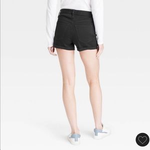 Universal Threads high waisted mid length black jean shorts